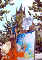 The first public drawing event in Prague Old Town Square