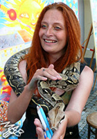 Marie Brozova and her pet