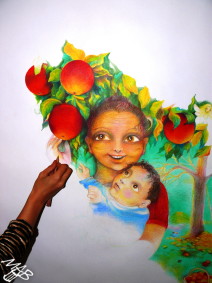 Mommy the apple tree – process of creation